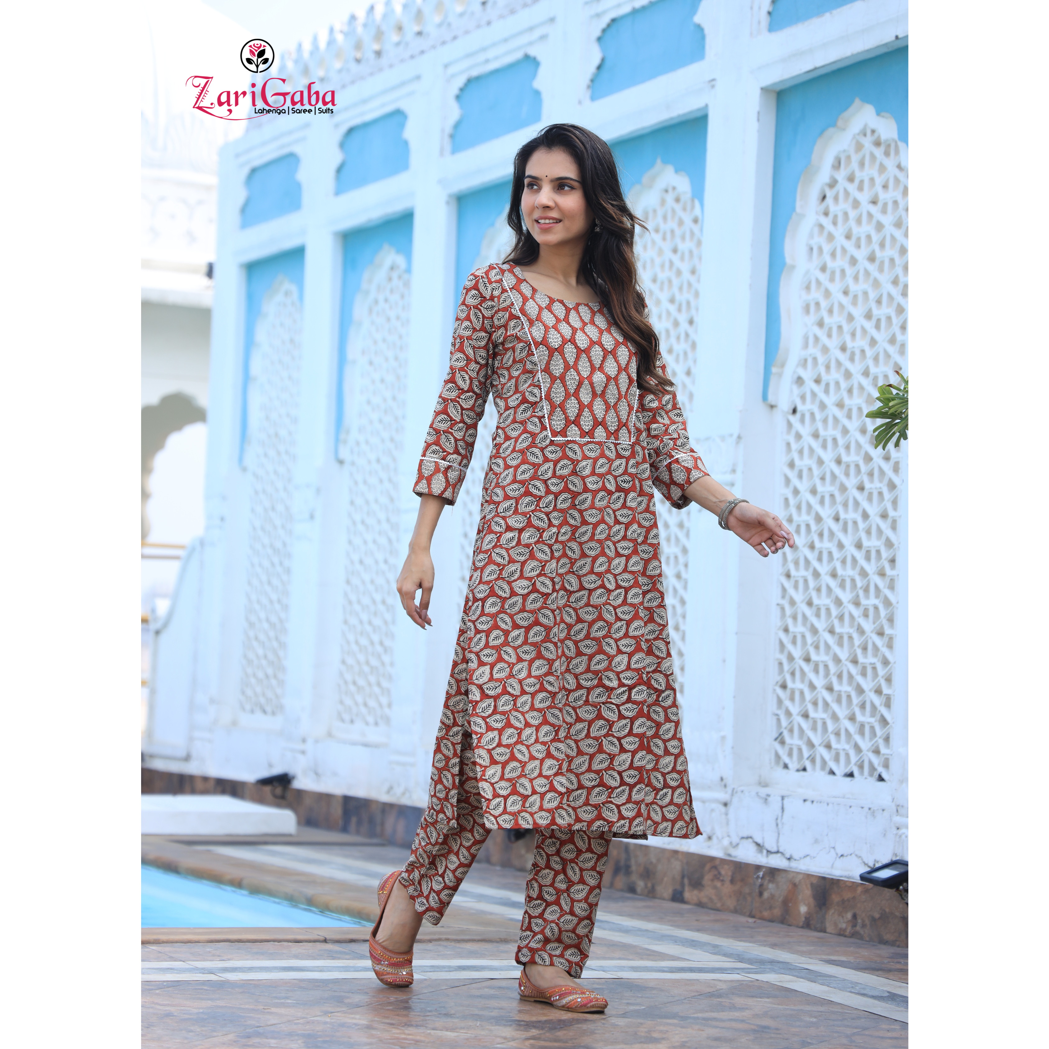 Cooper Rose Long Kurta Set