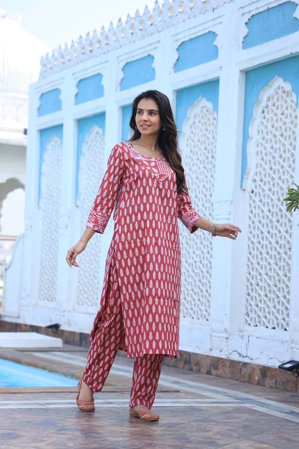 Red Archives Long Kurta Set