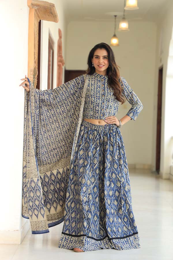 Yale Blue Chaniya Choli suit