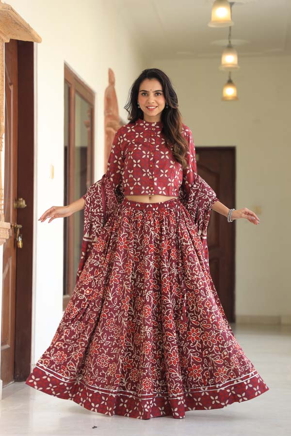 Wine Chaniya Choli suit