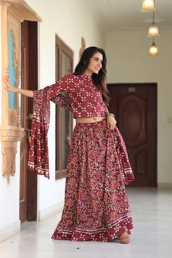 Wine Chaniya Choli suit