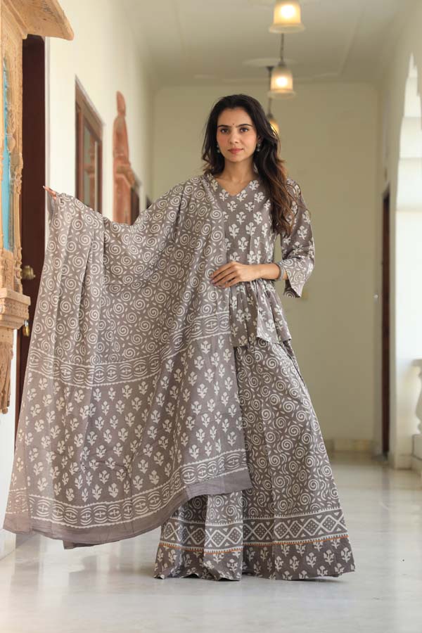 Gray Chaniya Choli suit