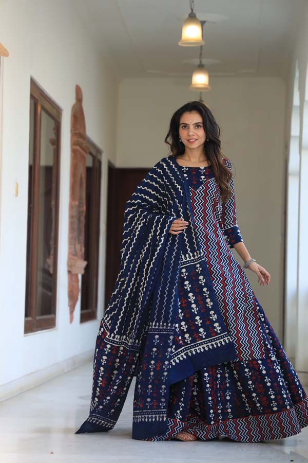 Purple Maroon Kurta & Skirt With Dupatta