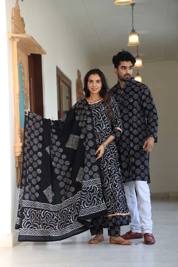 Black Anarkali & Kurta Sets for couples