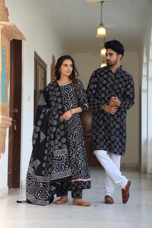 Black Anarkali & Kurta Sets for couples