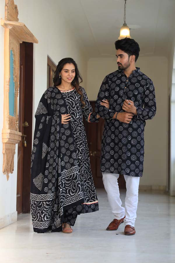 Black Anarkali & Kurta Sets for couples