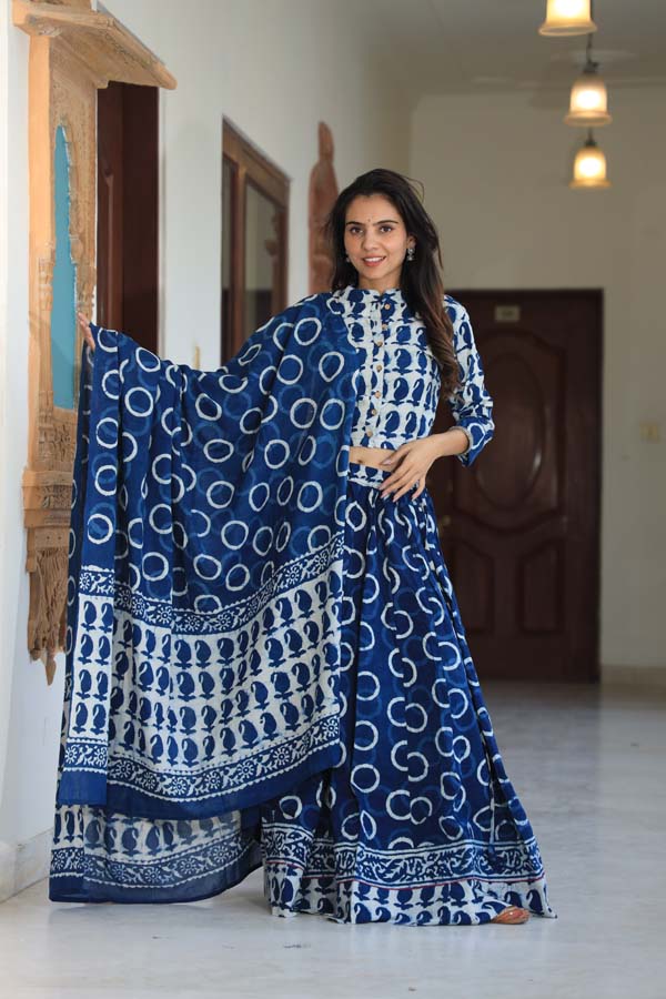 Dark Blue Chaniya Choli Suit