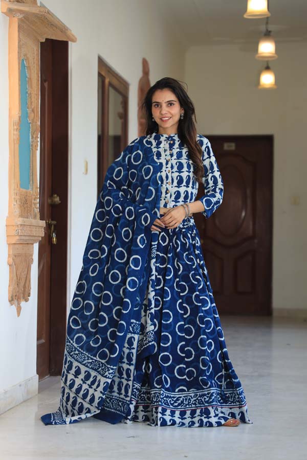 Dark Blue Chaniya Choli Suit