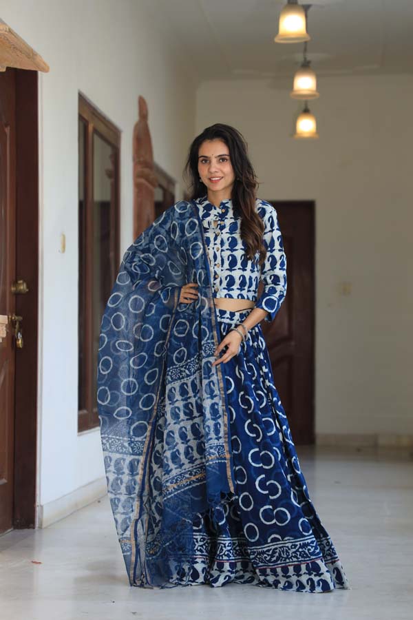 Dark Blue Chaniya Choli Suit