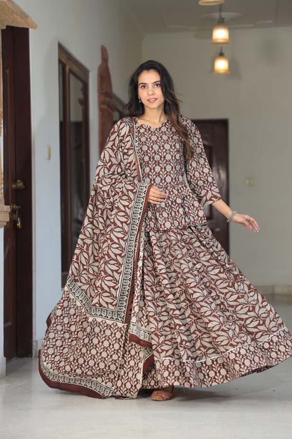 Grey Maroon Chaniya Choli suit