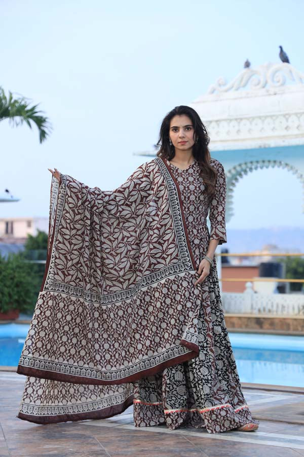 Grey Maroon Chaniya Choli suit