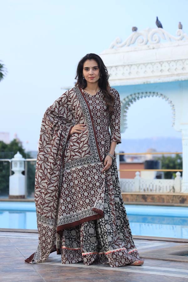 Grey Maroon Chaniya Choli suit