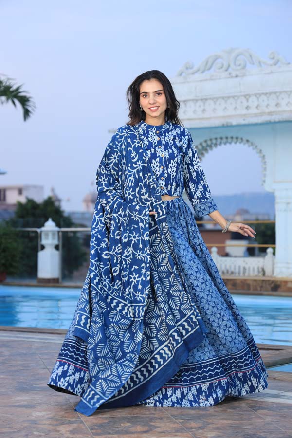 Blue Chaniya Choli suit