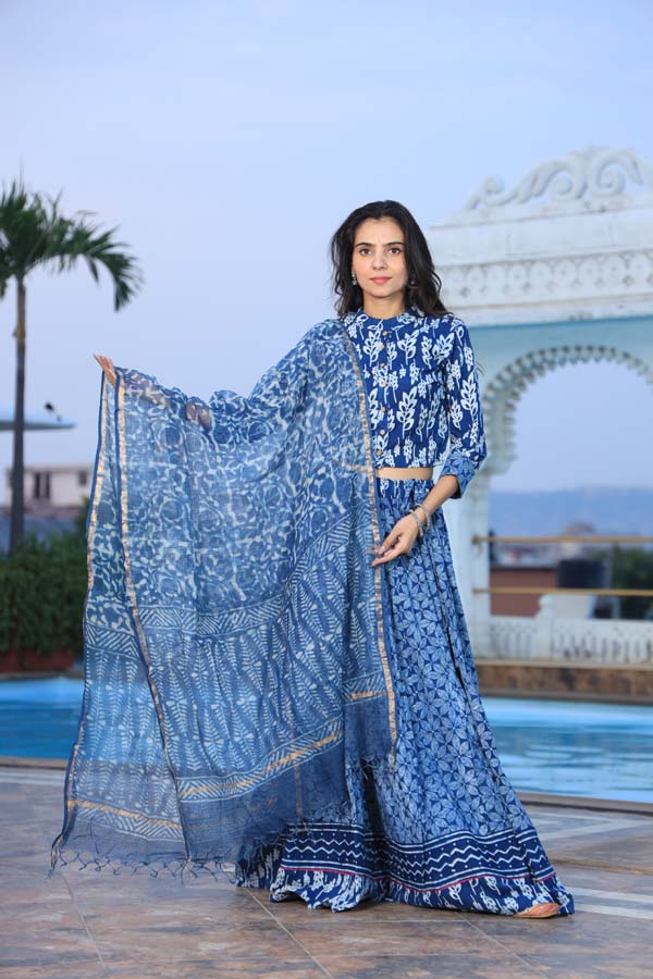 Blue Chaniya Choli suit