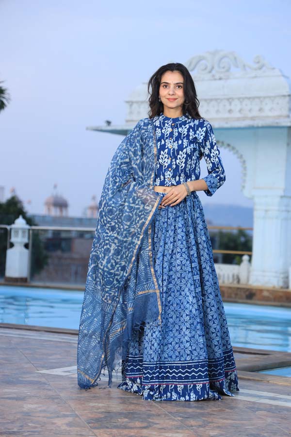 Blue Chaniya Choli suit