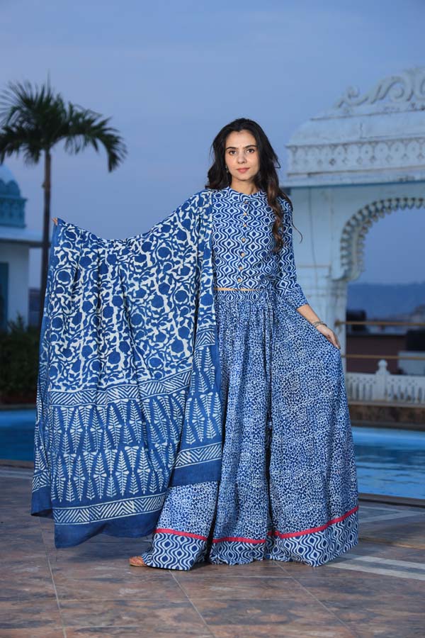 Blue Chaniya Choli suit