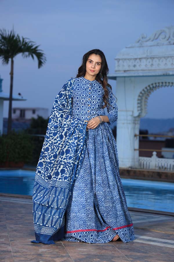 Blue Chaniya Choli suit