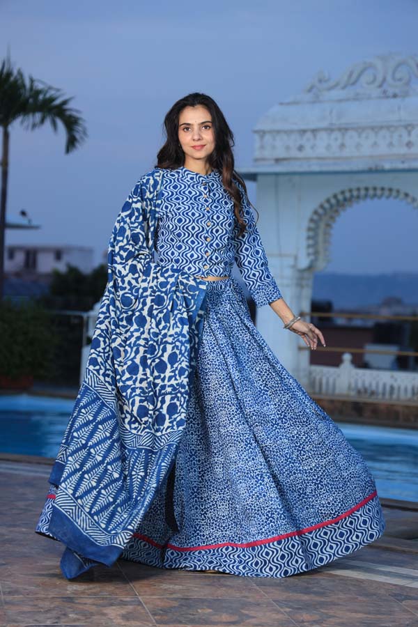 Blue Chaniya Choli suit