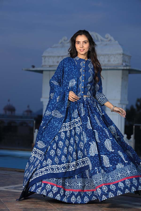 Dark Blue Chaniya Choli suit