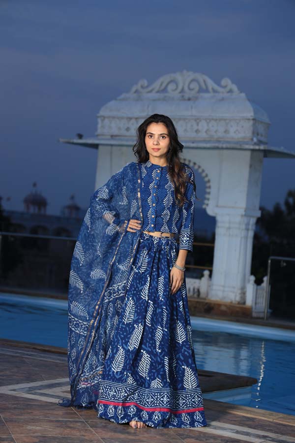 Dark Blue Chaniya Choli suit