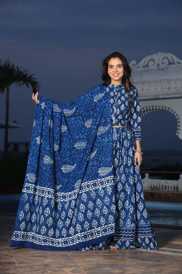 Dark Blue Chaniya Choli suit