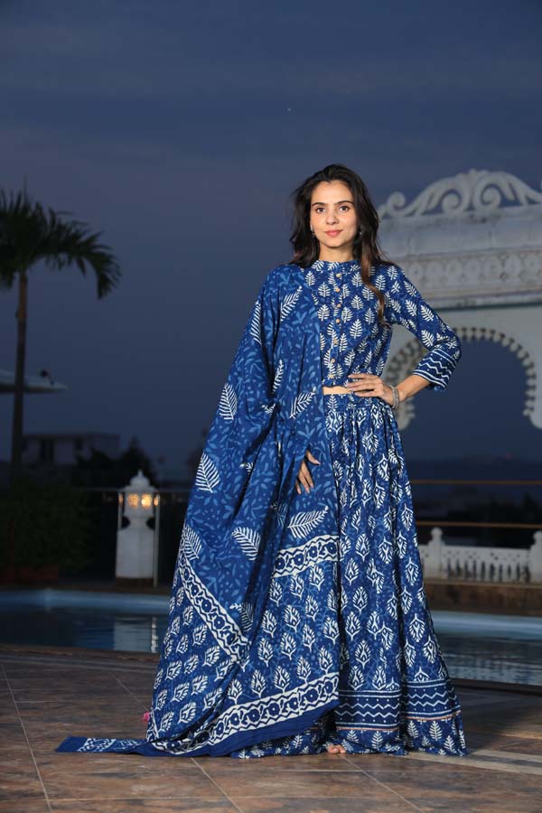 Dark Blue Chaniya Choli suit