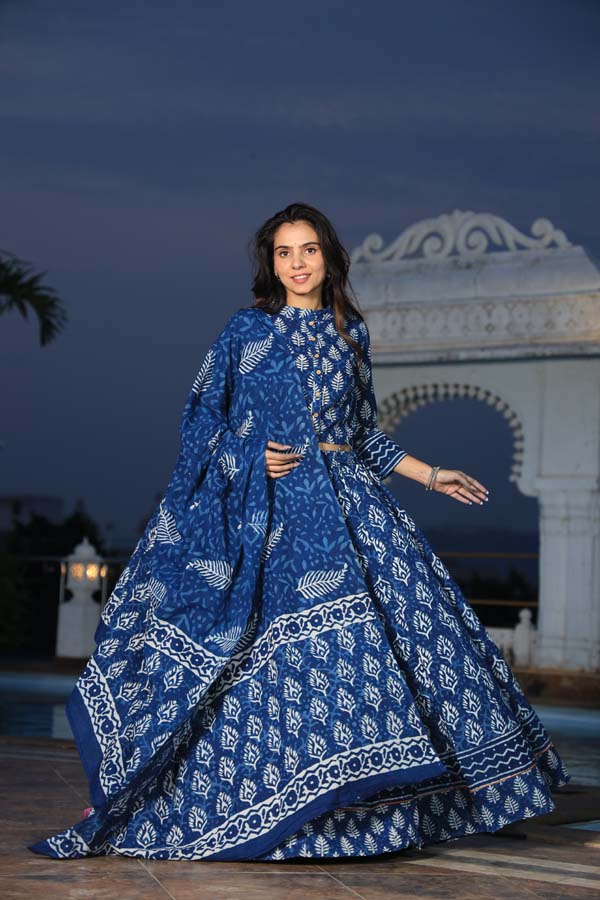 Dark Blue Chaniya Choli suit