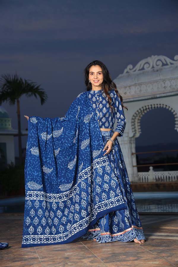 Dark Blue Chaniya Choli suit