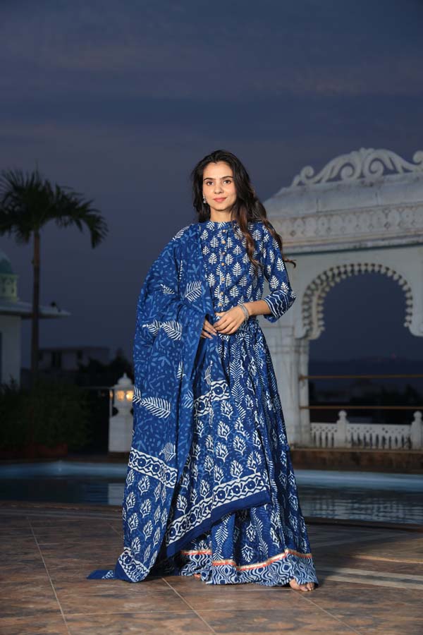 Dark Blue Chaniya Choli suit