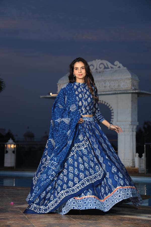 Dark Blue Chaniya Choli suit