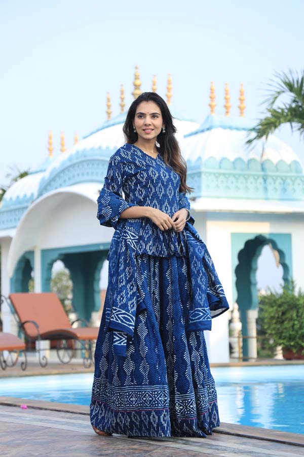 Dark Blue Chaniya Choli suit