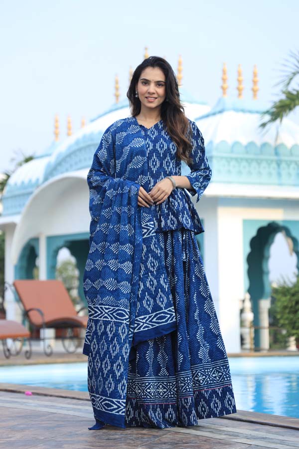 Dark Blue Chaniya Choli suit