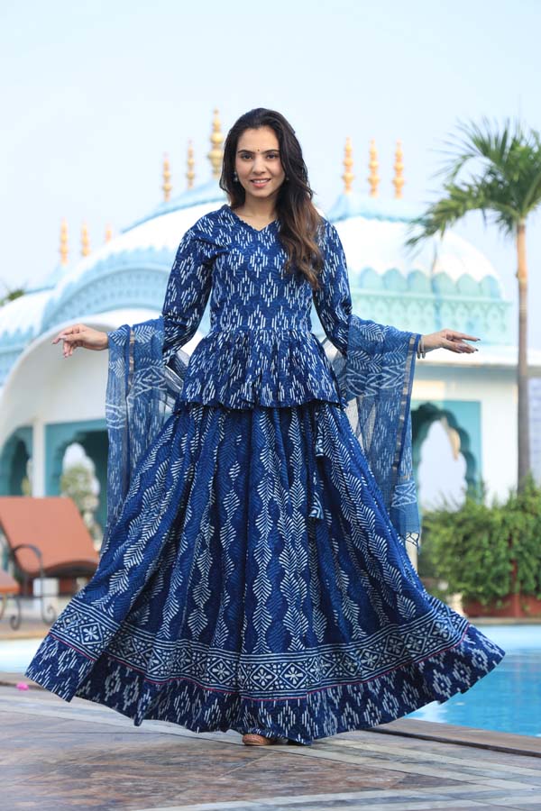 Dark Blue Chaniya Choli suit