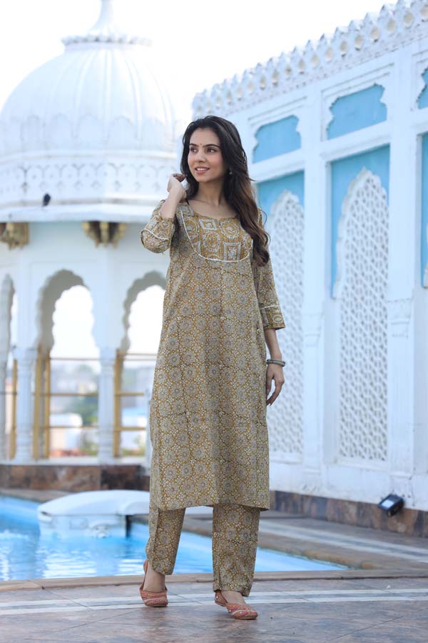 Light Grey Long Kurta Set