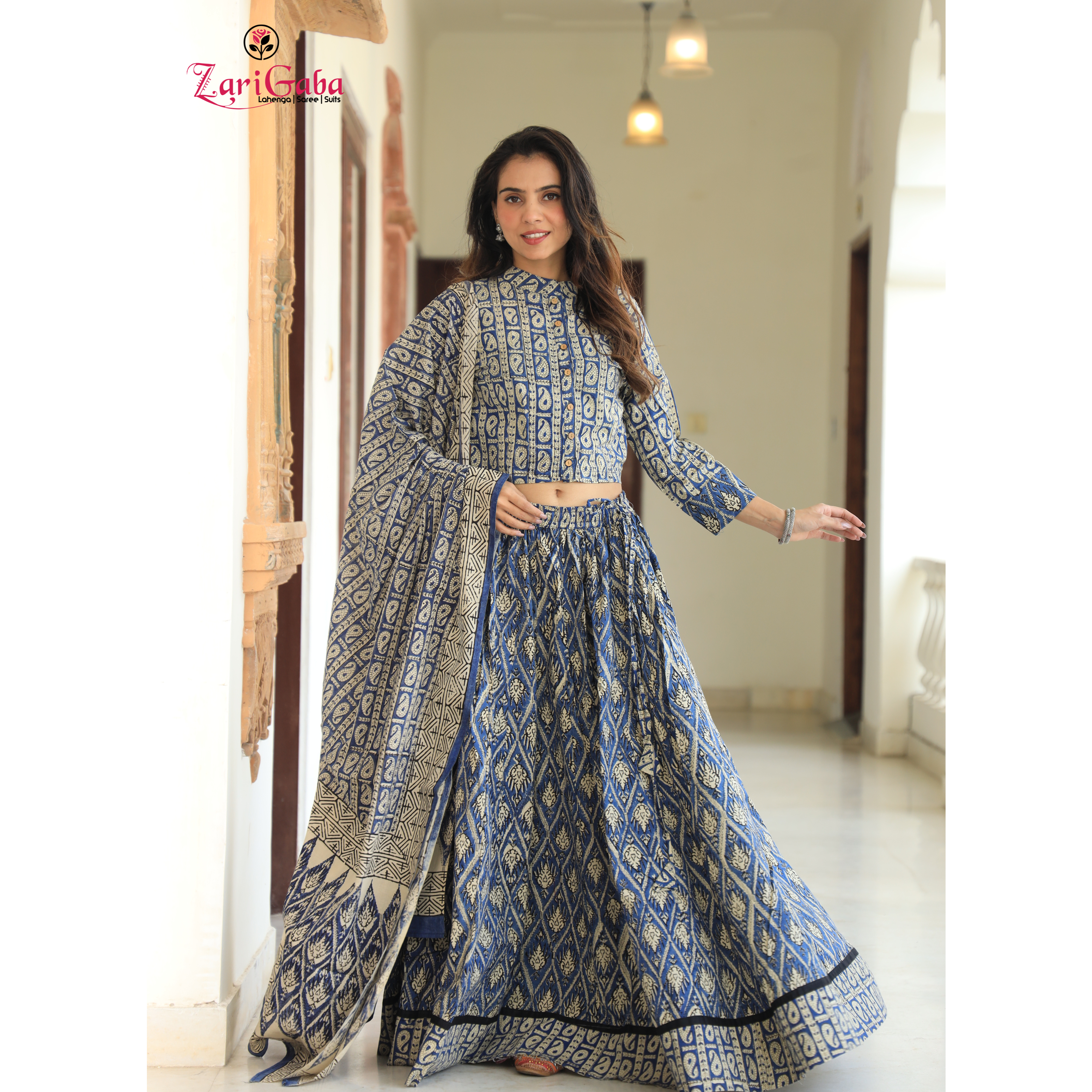 Yale Blue Chaniya Choli suit