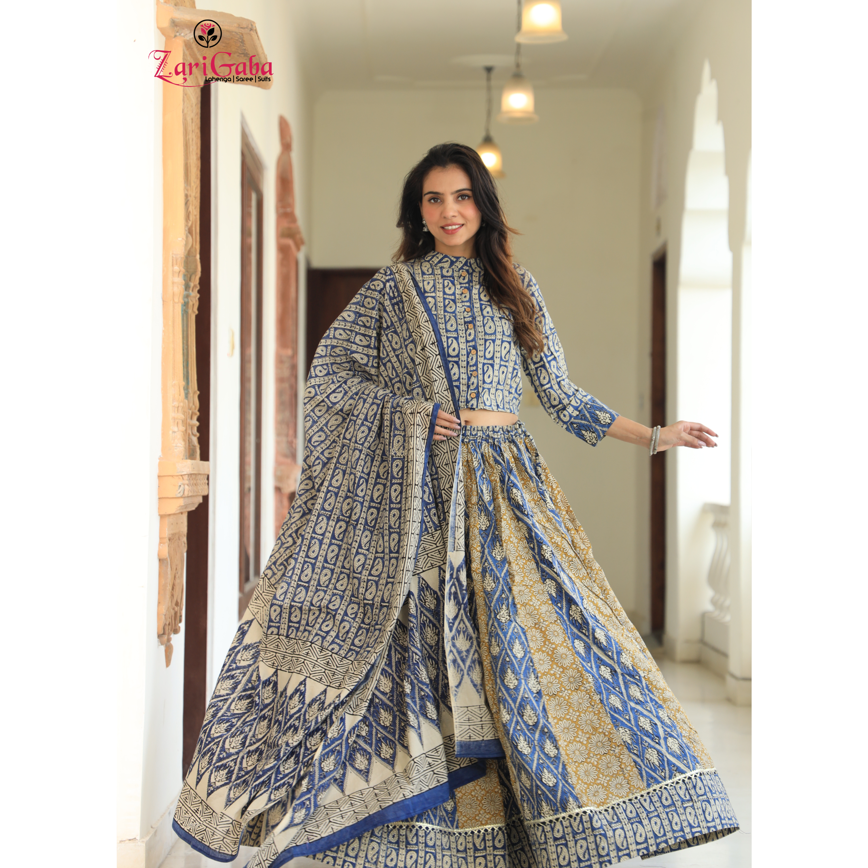 Electric Blue Chaniya Choli suit