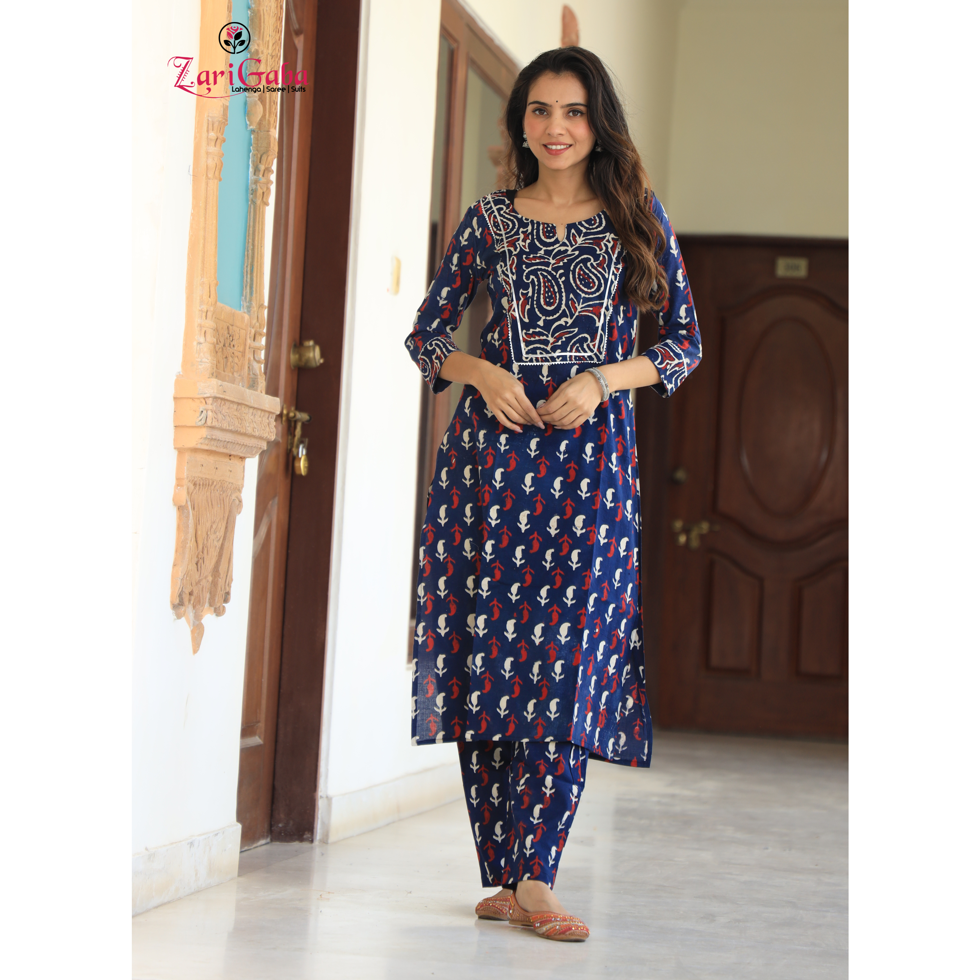 Oxford Blue Long Kurta Set