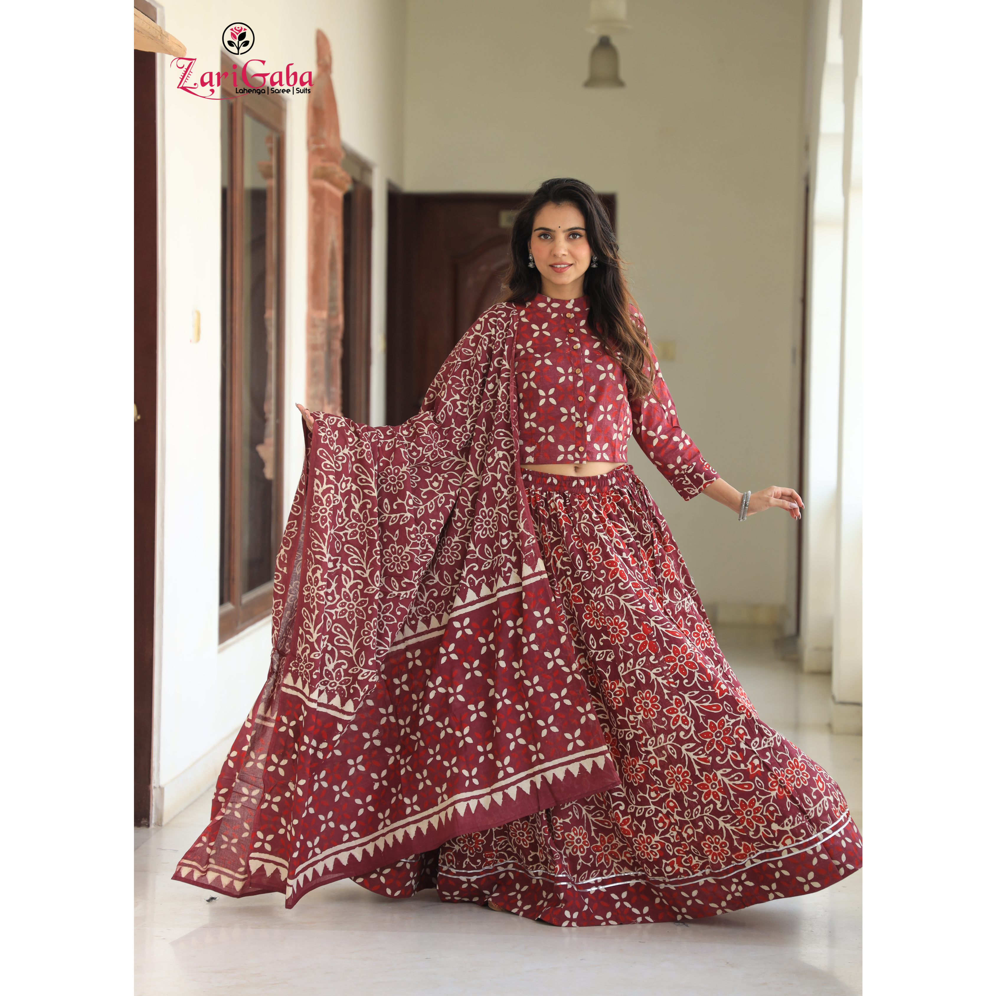 Wine Chaniya Choli suit