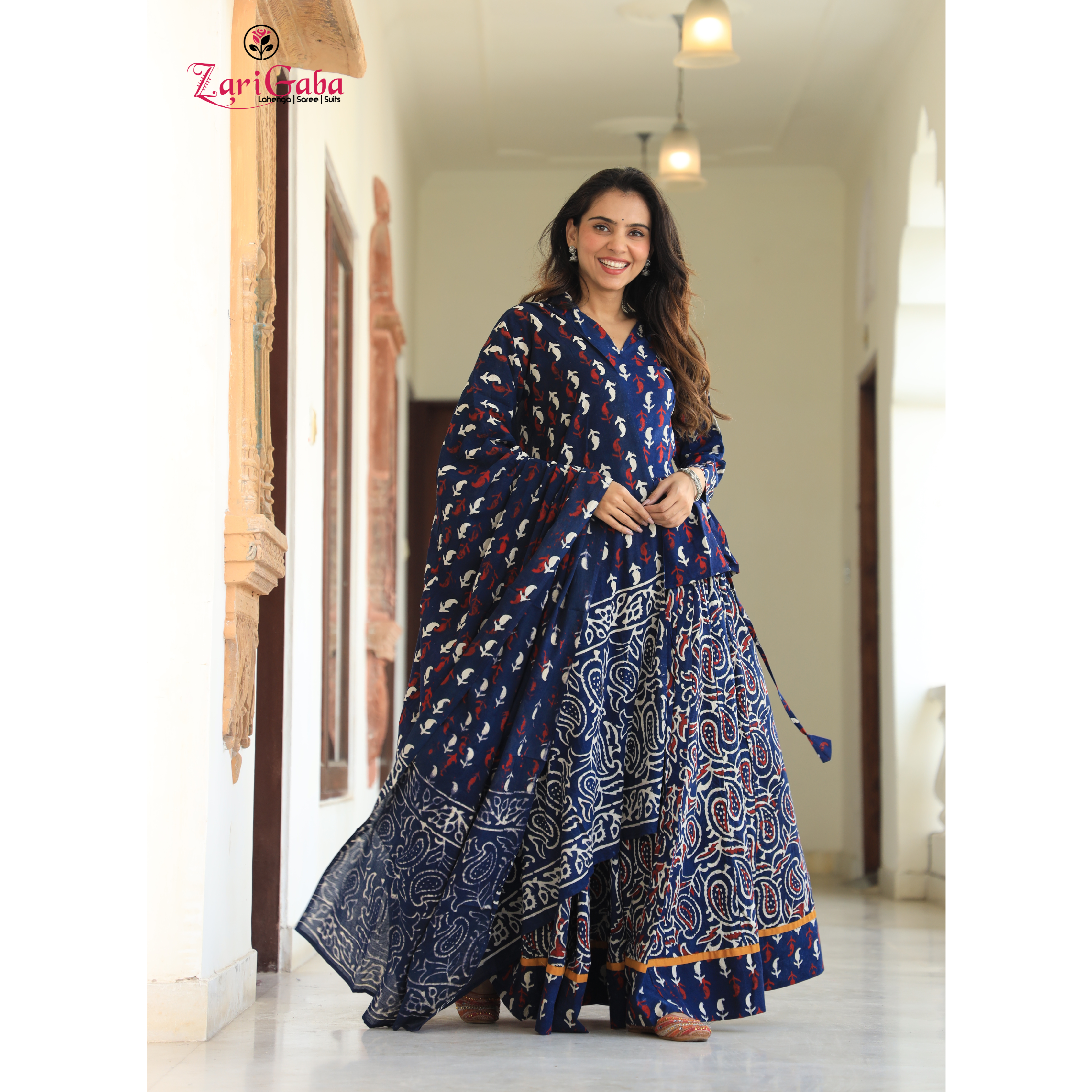 Dark Blue Chaniya Choli suit