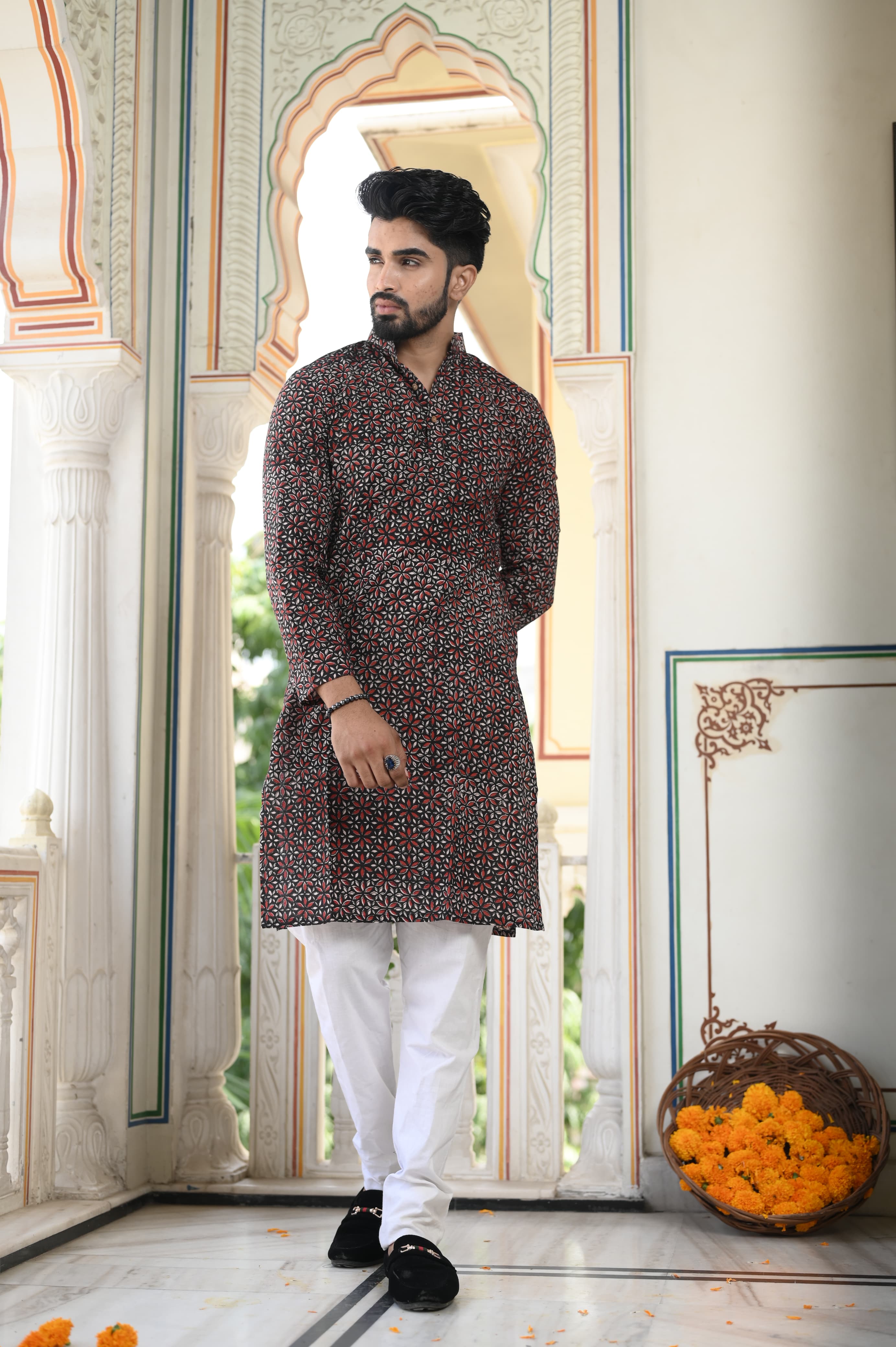 Stylish Hand Block Kurta Payzama for Mens