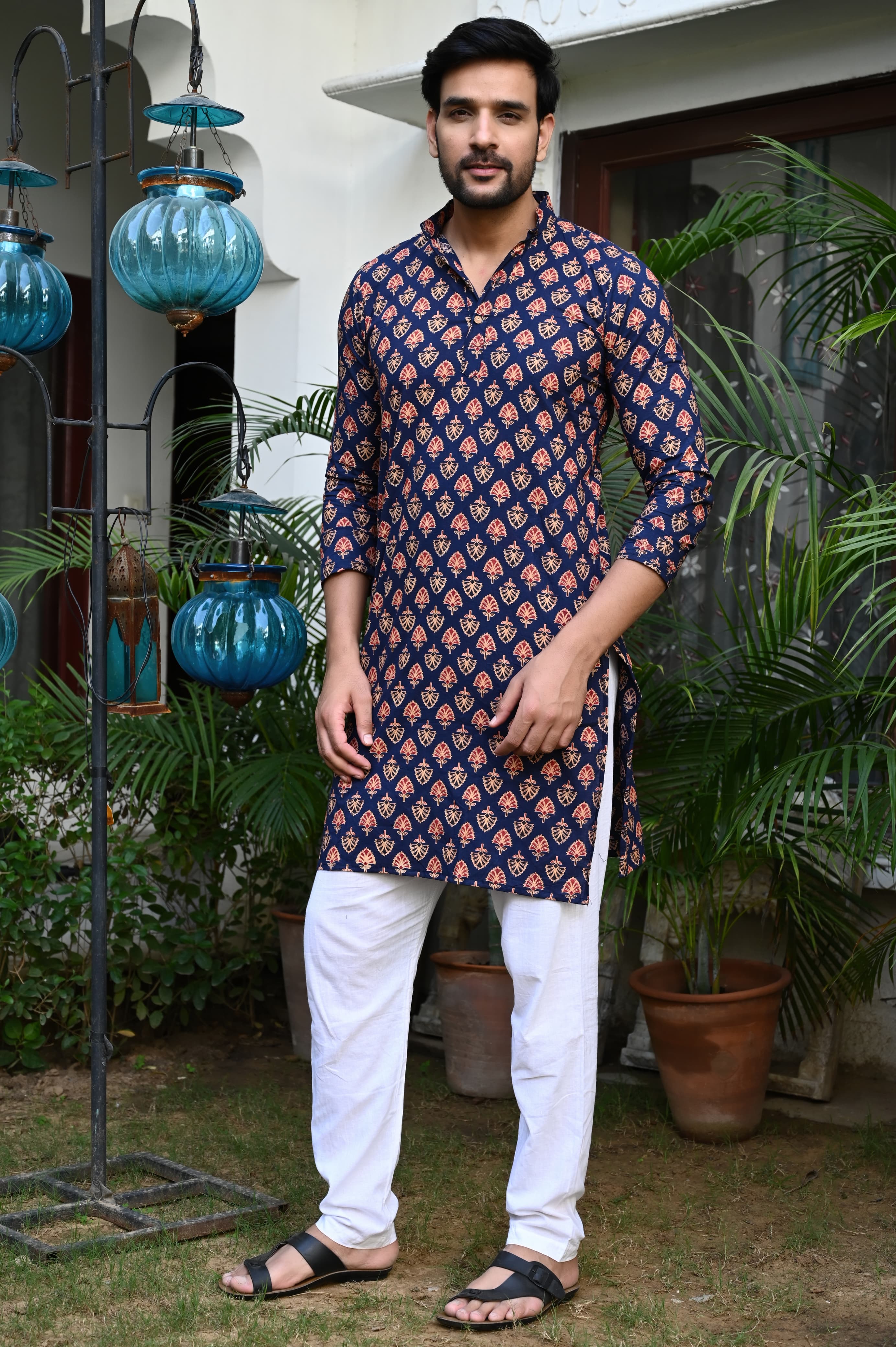 Blue Color Kurta Payzama for Mens