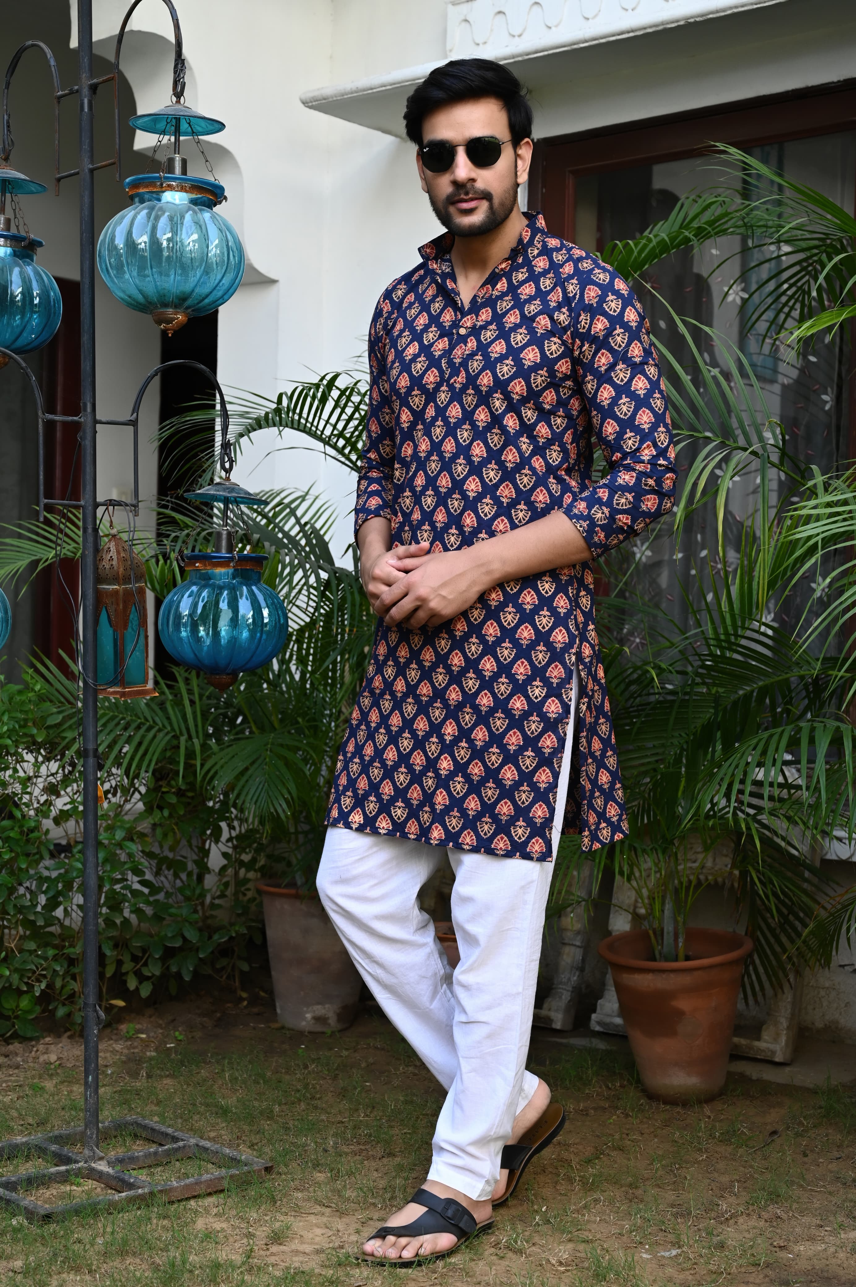 Blue Color Kurta Payzama for Mens